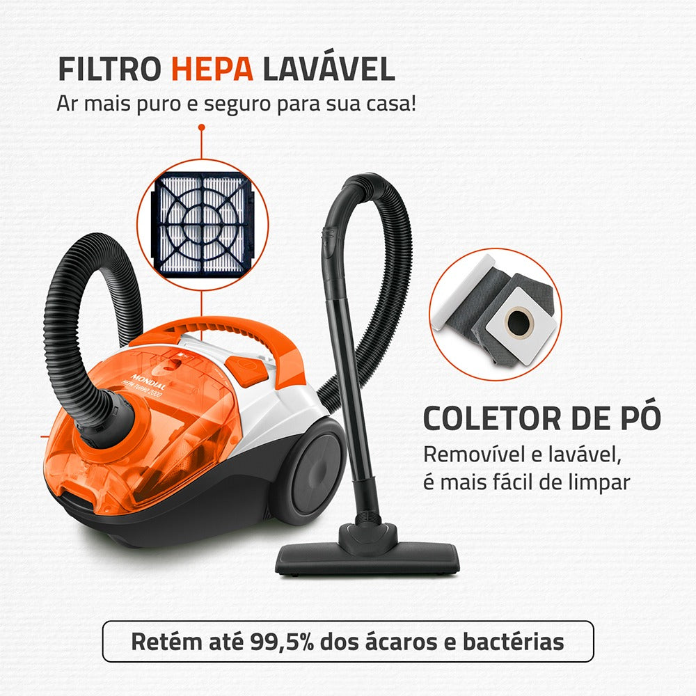 Aspirador De Pó Ap-15 Mondial Filtro Hepa Turbo 2000 1500w Aspirador De Pó Ap-15 Mondial Filtro Hepa Turbo 2000 1500w
